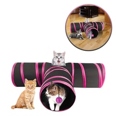 BUYPAL - Túnel para Gatos Plegable con 3 Entradas y Juguetes