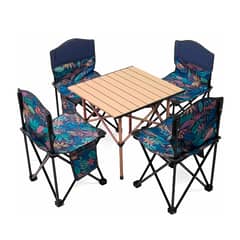 GENERICO - Juegos de 4 Sillas Plegables con Mesa para Exteriores