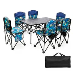 GENERICO - Juegos de 6 Sillas Plegables con Mesa para Exteriores