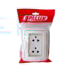 OPALUX - Tomacorriente Idrobox + Dado Toma Doble BMWP138TRWH