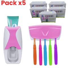 OEM - Pack x5 Soporte Cepillos con Dispensador Automático de Pasta