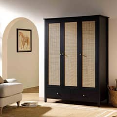 R&R MUEBLES - Ropero Vintage Mumnu Negro 3 Puertas