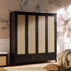 R&R MUEBLES - Ropero Vintage Mumnu Negro 4 Puertas
