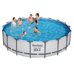 BESTWAY - Combo Piscina Estructural Redonda con Bombra 549x122cm 23062l + Cobertor + Escalera