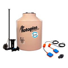 ROTOPLAS - Combo Tanque de Agua 1100L Arena + Accesorios + Pack Electronivel 3 Metros + Válvula de Pie