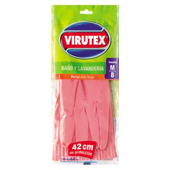 VIRUTEX - Guantes de Látex Multiuso Talla M - Rosado