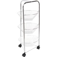 JUST HOME COLLECTION - Carrito Organizador Frutero 3 Niveles Gris