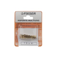 FIXSER - Soporte para Colgar Multiuso 7.5x41 con Clavo x 6 unid.