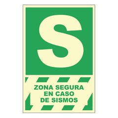 FIXSER - Señal de Zona Segura Fotoluminiscente 15x22.5 cm.