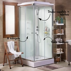 SENSI DACQUA - Cabina de Ducha Cuadrada 90x90x218cm Blanca