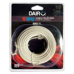 DAIRU - Cable Plano de Teléfono 15 m