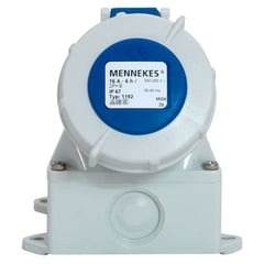 MENNEKES - Toma Visible 16AMP 2P+T 250V Azul 6H Libre de Halogeno IP67