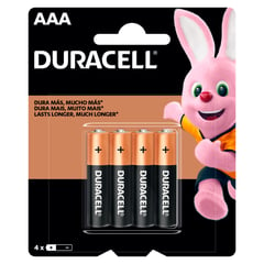 DURACELL - Pack de 4 Pilas Alcalinas AAA 1.5V