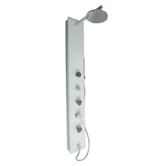 SENSI DACQUA - Columna de Ducha Hidromasaje Vidrio Templado 150x22cm Blanca