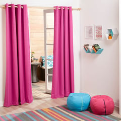 JUST HOME COLLECTION - Cortina Blackout Textura 140x220cm Fucsia