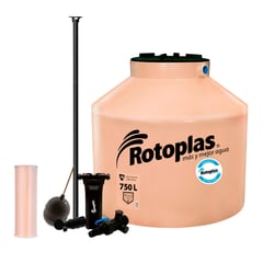 ROTOPLAS - Combo Tanque de Agua 750L + Accesorios + Repuesto de Cartucho Filtro