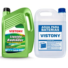 VISTONY - Líquido para Radiador Verde + Agua para Batería