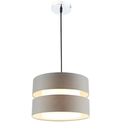 JUST HOME COLLECTION - Lampara Colgante de Tela Gris 1L E27