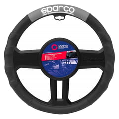 SPARCO - Funda Cubre Volante Para Auto Negro y Gris 37 cm