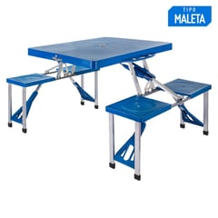 KLIMBER - Mesa Plegable con Bancos Azul