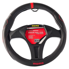 MOMO - Funda Cubre Volante Para Auto Negro y Rojo 39 cm