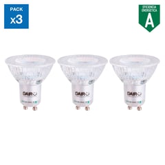 DAIRU - Pack x3 Focos LED Dicroicos 4.3W Gu10 Luz Amarilla