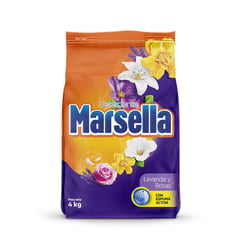 MARSELLA - Detergente En Polvo Lavanda Y Rosas 4Kg