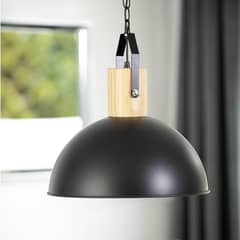 JUST HOME COLLECTION - Lámpara Colgante Bissen 1 Luz Metal Negro 30 W 40 cm