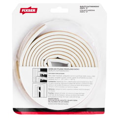 FIXSER - Burlete Adhesivo de Goma U 5/16-1/4-52 m. Blanco