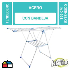 KLEINE WOLKE - Tendedero de Ropa Bandeja Plegable Blanco 156x61x97 cm.