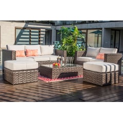 JUST HOME COLLECTION - Juego de Living de terraza Cirali 7 personas Natural