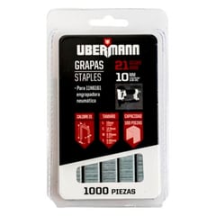 UBERMANN - Grapas Acero 10mm Cal21 1000 Pzs