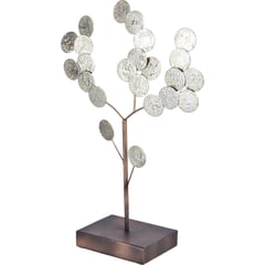 JUST HOME COLLECTION - Figura Decorativa Arbol Acero Plateado 41cm