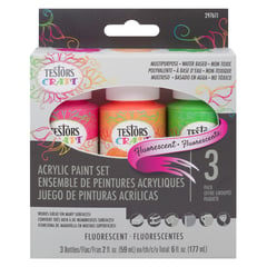 TESTORS - Set de 3 Pinturas Acrílicas Colores Fluorescentes