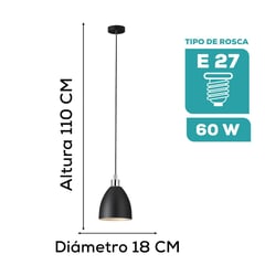 EGLO - Luminaria Colgante Mareperla E27 1x60w H1100 Ø180