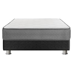 FORLI - Cama Americana Polaris 1.5 Plazas + Colchón + Almohada Silicona + Protector