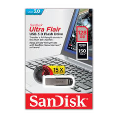 SANDISK - Pendrive USB 3.0 Ultra Flair 128GB