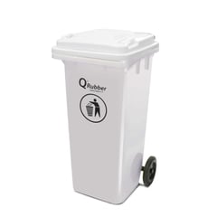 QRUBBER - Contenedor de Basura 120 Lts. Blanco