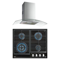 TEKA - Combo Cocina Empotrable 4 Hornillas GZC-64320 + Campana Decorativa 90cm NC-980