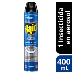RAID - Insecticida Aerosol Doble Acción 400ml Zancudos/Moscas