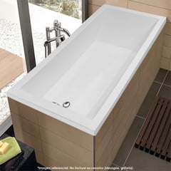 CUBA&SPA - Tina de Baño Rectangular Minimalista 140x80cm Blanca