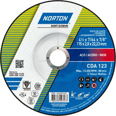NORTON - Disco de Corte/Desbaste CDA123 41/2