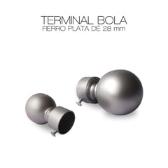 DECORACIONES LEON - Terminal Bola Plateada 28mm