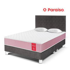 PARAISO - Dormitorio Medallón Ergo Queen + 2 Almohadas + Protector