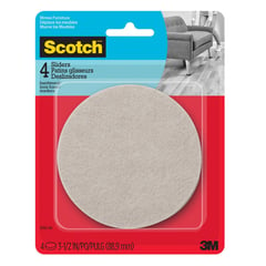 SCOTCH - Pads de Felpa Deslizantes para Madera Gris 8.9 cm. x 4 und.