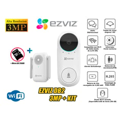 EZVIZ - Kit Videoportero DB2 Inalámbrico Timbre WiFi Micro SD 256GB 3MP