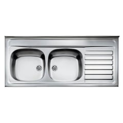 TEKA - Lavadero de Cocina Acero Inoxidable 2 Pozas con Escurridor 120x50cm