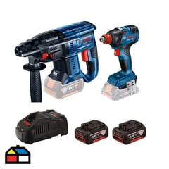 BOSCH - Llave De Impacto Inalámbrico Gdx 13mm 18V-200 + Martillo Gbh 180 + Kit (2Bat)