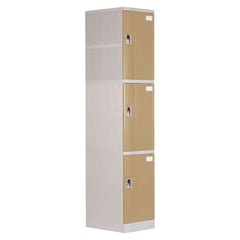 MALETEK - Locker Plástico 3 Casilleros Portacandado Beige