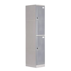 MALETEK - Locker Plástico 2 Casilleros Portacandado Gris